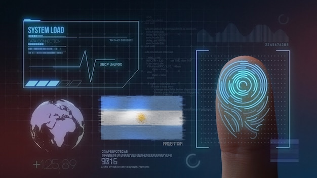 Sistema di identificazione biometrico a scansione di impronte digitali. Nazionalità Argentina