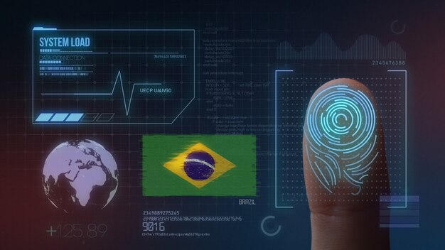 Sistema di identificazione biometrico a scansione di impronte digitali. Nazionalità brasiliana