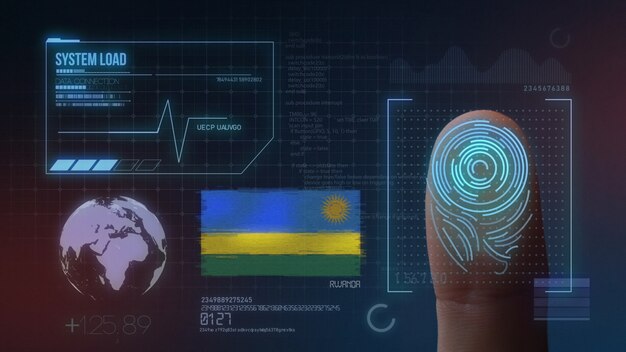 Sistema di identificazione biometrico a scansione di impronte digitali. Nazionalità del Ruanda