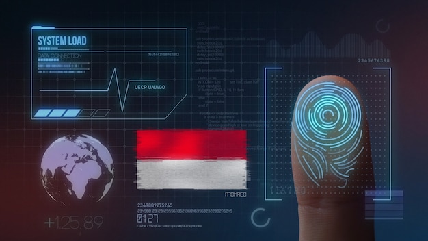 Sistema di identificazione biometrico a scansione di impronte digitali. Nazionalità di Monaco