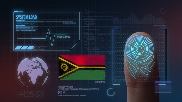 Sistema di identificazione biometrico a scansione di impronte digitali. Nazionalità Vanuatu