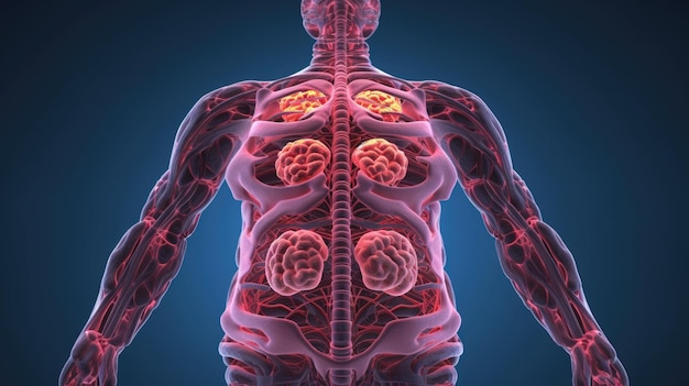 Sistema di organi del corpo umano HD 8K sfondo di carta da parati Immagine fotografica
