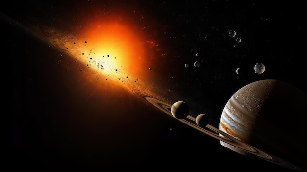 Sistema Solare surreale Una tela celeste di meraviglie e immaginazione AI generativa