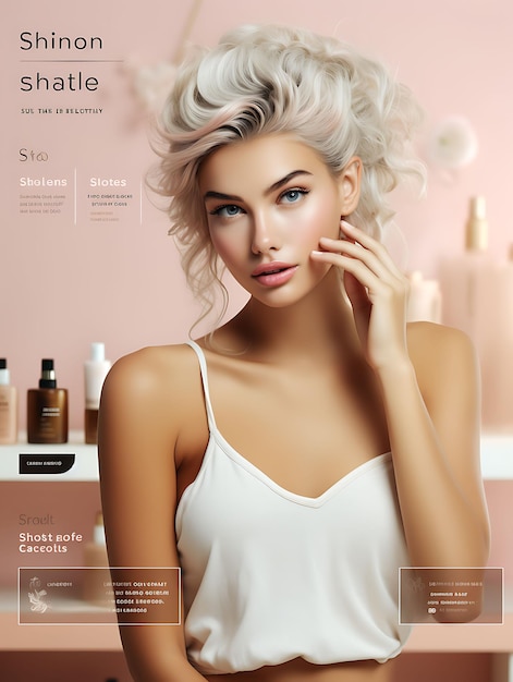 Sito web del salone di bellezza per uomini e donne Tema a colori neutri con Silh Layout Design Concept Idea