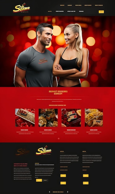 Sito web di un marchio di fitness a tema natalizio con un concetto di layout del sito web Idee folli