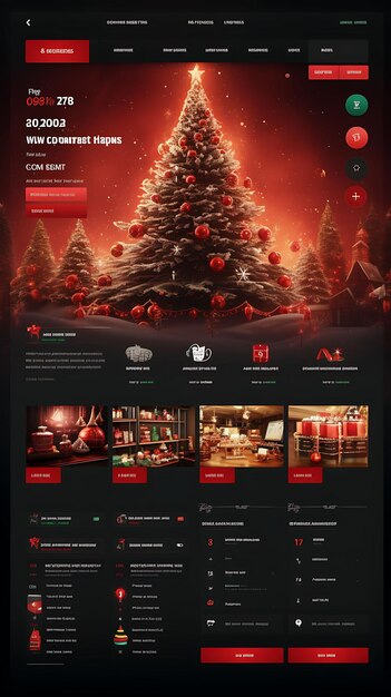 Sito web di un mercato online a tema natalizio Layout Concetto di layout del sito web Idee folli