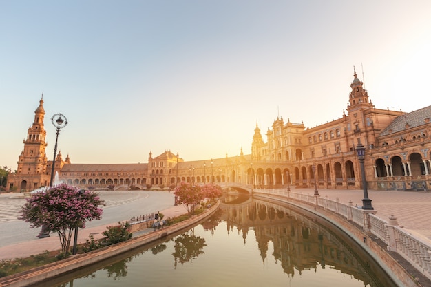 Siviglia Spagna e plaza de espana in estate