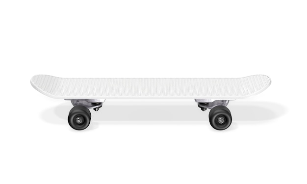 Skateboard su bianco. Rendering 3D.