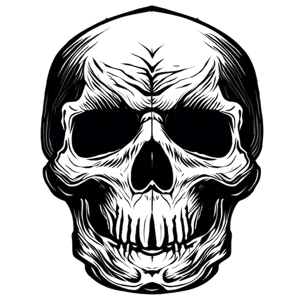 Skull sfondo illustrazione in bianco e nero AI Generato