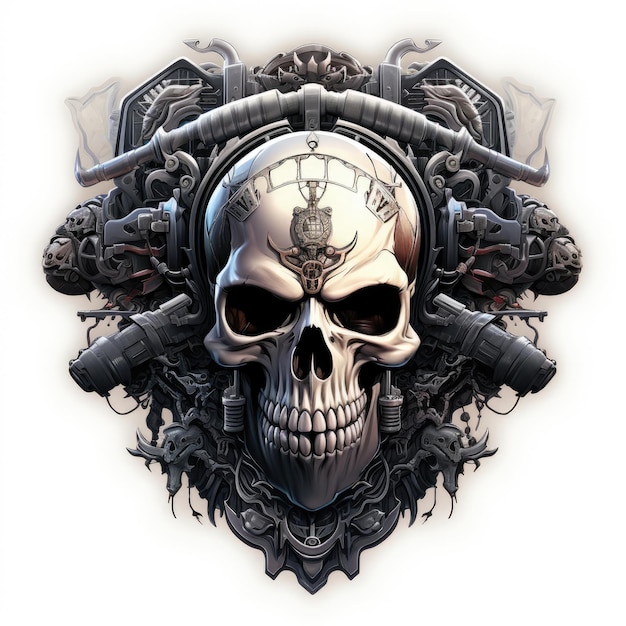 Skull t shirt sticker logo punk rock armi militari cranio arte oscura