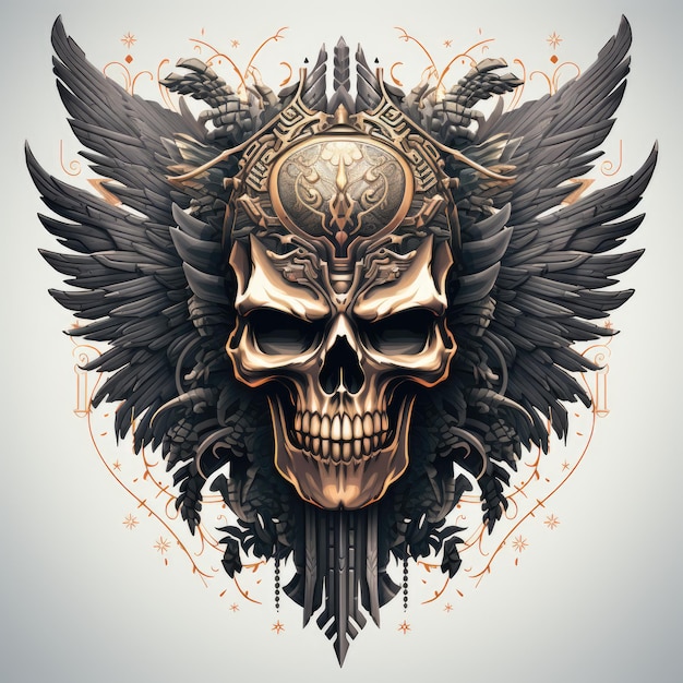 Skull t shirt sticker logo punk rock armi militari cranio arte oscura