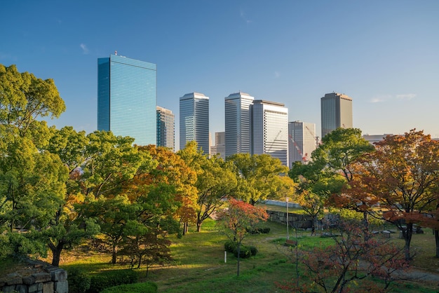 Skyline della città di Osaka in Giappone