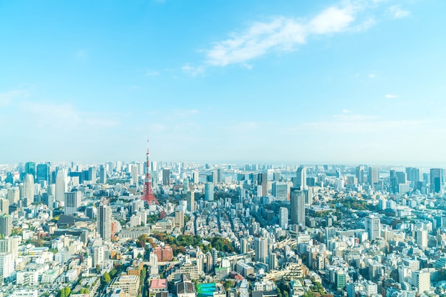 Skyline della città di Tokyo con la Torre di Tokyo