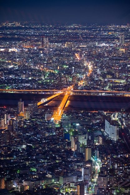 Skyline della città di Tokyo di notte