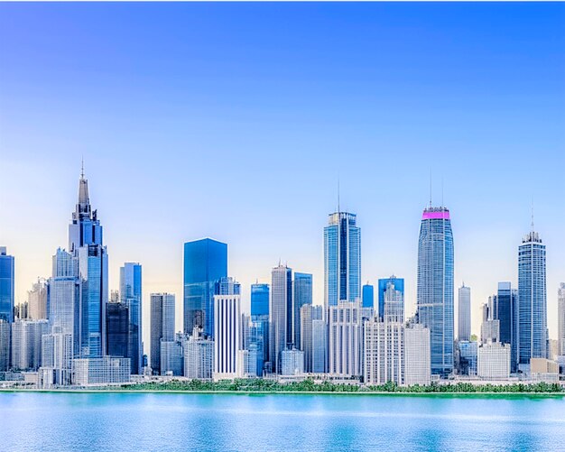 skyline di chicago con cielo sereno