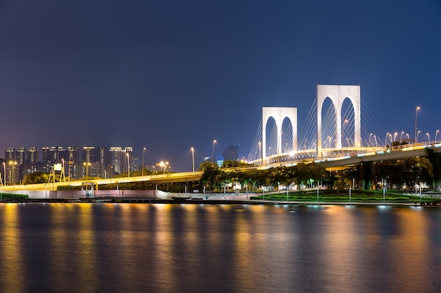 Skyline di Macao di notte