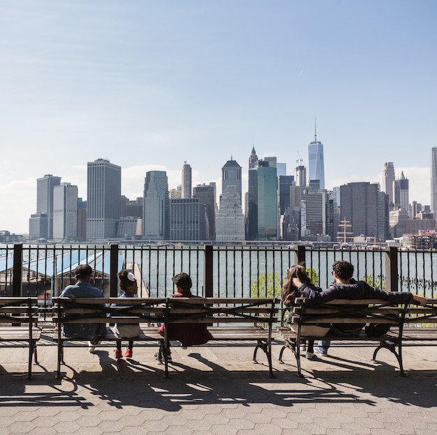 Skyline di Manhattan da Brooklyn Heights Promenade