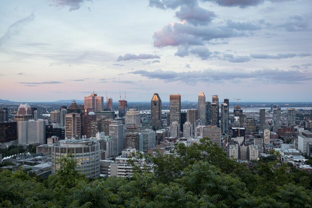 Skyline di Montreal, vista dal punto di vista Mont Royal a Montreal, Quebec