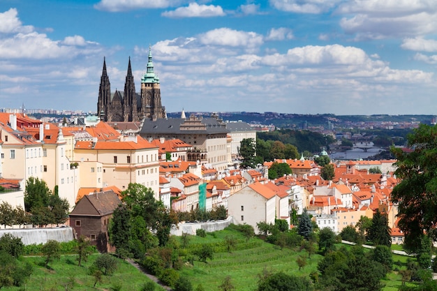 Skyline di Praga dal distretto di Hradcany, Repubblica Ceca