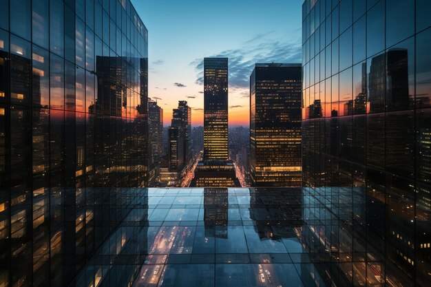 Skyscrapers Skyline Urban Cityscape Financial Hub (Centro finanziario del paesaggio urbano)