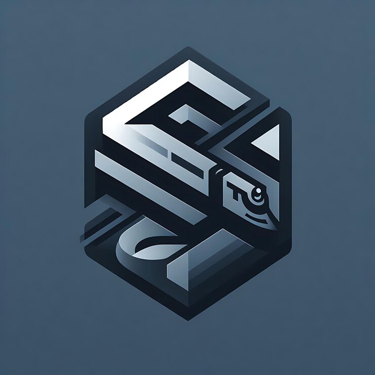 Photo sleek modern logo design with bold geometric shapes for railway and automotive manufacturing
