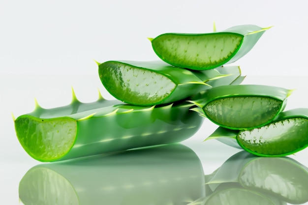 Slice Aloe Vera illustrazione AI generativa