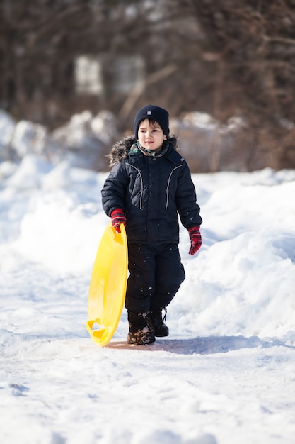 Slittino in inverno