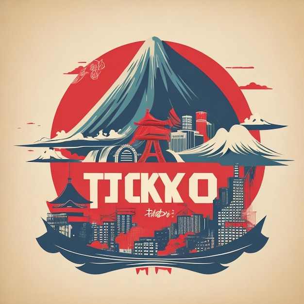 Slogan di Tokyo T-shirt retro vintage giapponese senza sfondo