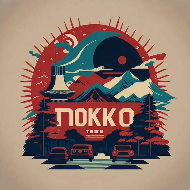 Slogan di Tokyo T-shirt retro vintage giapponese senza sfondo