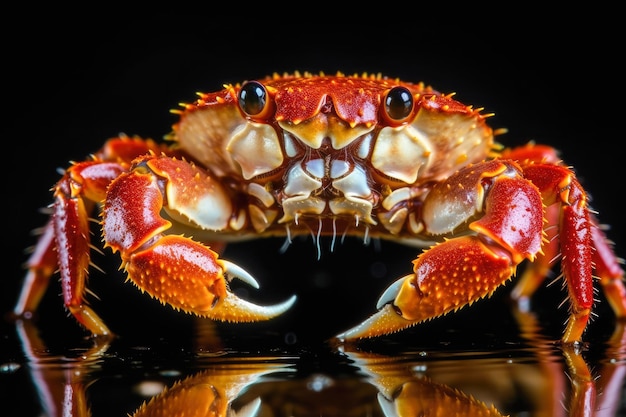 Sloseup di granchio con artigli di esoscheletro dettagliati e altre caratteristiche uniche