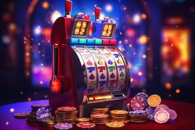 slot machine del casinò con gettoni e monete