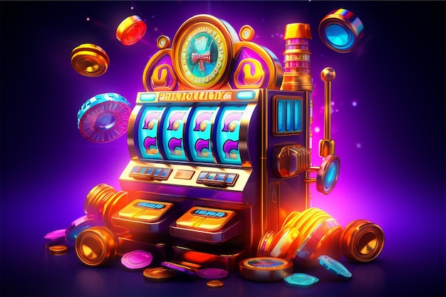 slot machine del casinò con gettoni e monete