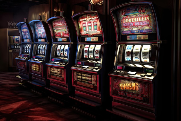 Slot machine in un casinò con sopra la parola gorgoni