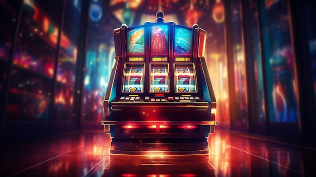 slot machine su sfondo lucido