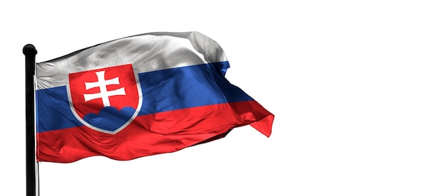 slovacchia Paese 3D vento sventola bandiera e whithe sfondo