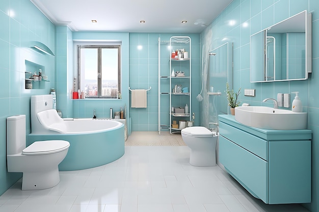 Small Bathroom Makeover Interior Design 3D Rendering