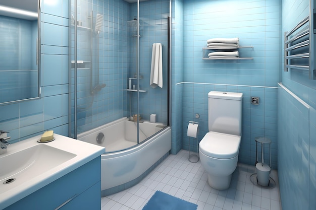 Small Bathroom Makeover Interior Design 3D Rendering