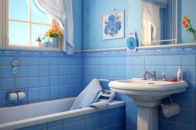 Small Bathroom Makeover Interior Design 3D Rendering