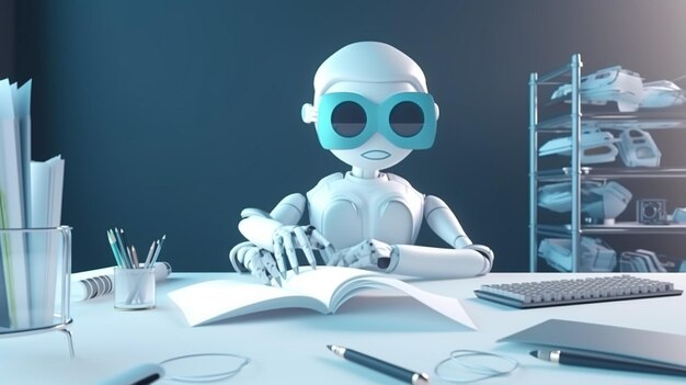 Smart 3D Virtual Assistant AI Chatbot che lavora per la crescita aziendale e il marketing creativo