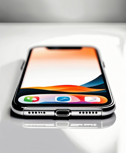 Smart apple iphone Mockup in vetro temperato rendering 3D sfondo hd