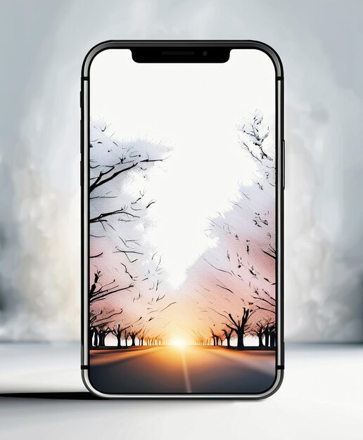 Smart apple iphone Mockup in vetro temperato rendering 3D sfondo hd