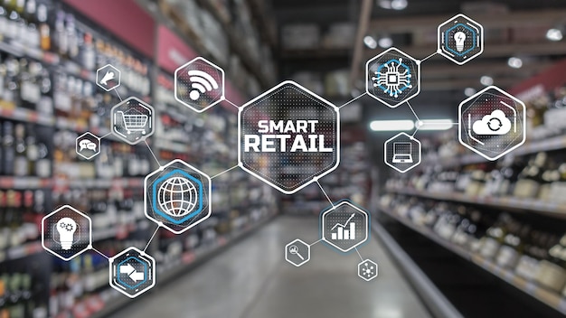 Smart retail 2021 e concetto omni channel Shopping concept 2021