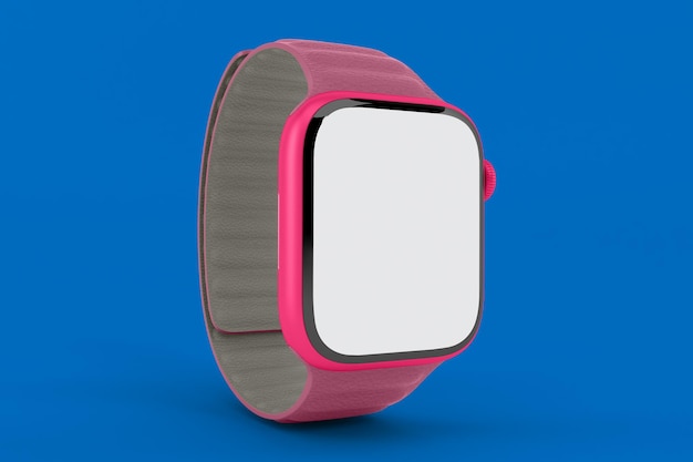 Smart Watch Lato Sinistro Isolato In Sfondo Blu