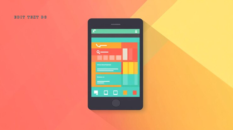 Foto smartphone che visualizza un'interfaccia di app colorata con visualizzazione dei dati e icone