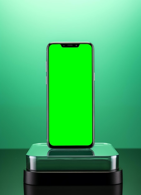 Smartphone con schermo verde