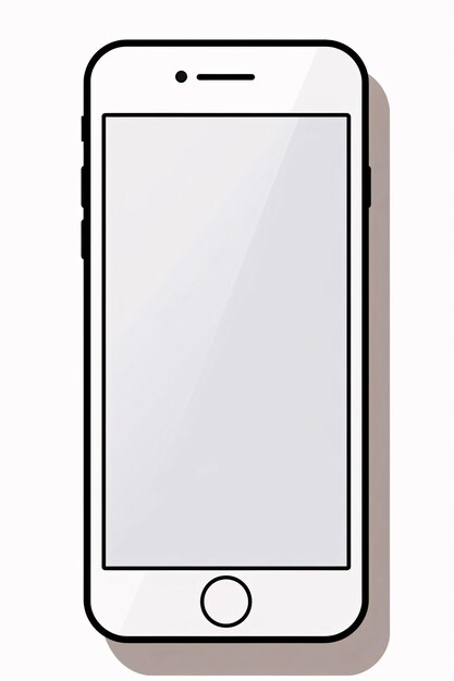 Smartphone con schermo vuoto su sfondo bianco Illustrazione vettoriale