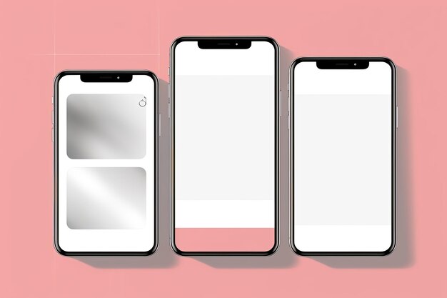 Smartphone con Three Square Post Layout Mockup Generato con AI