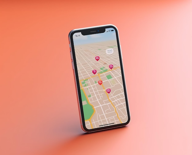 Smartphone con una mappa