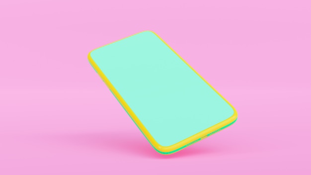 Smartphone di colore verde e giallo.