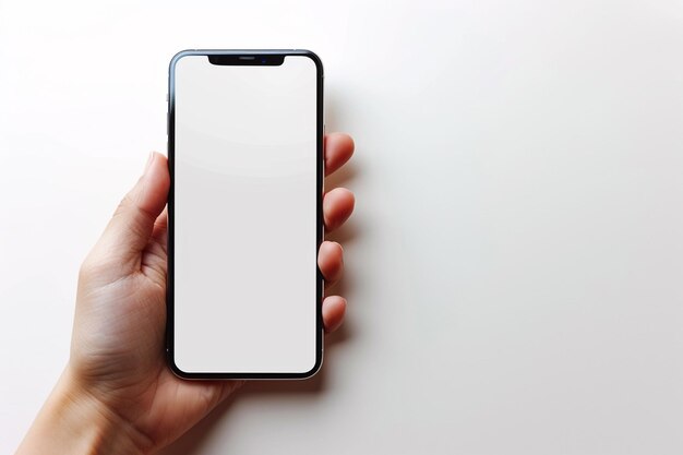 Smartphone Mockup on Hand creato con Generative AI